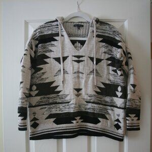 American Eagle Outfitters Hooded Sweater, Size XS, Black/Brown/Cream